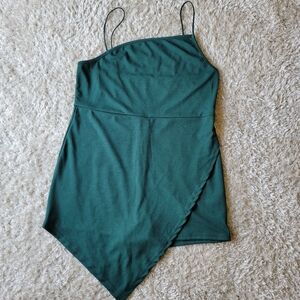 Shein dark green romper with wrap front size 2X